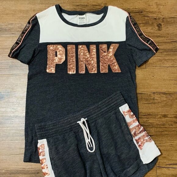 VS PINK BLING OUTFIT SHORTS SET XS - Picture 2 of 10